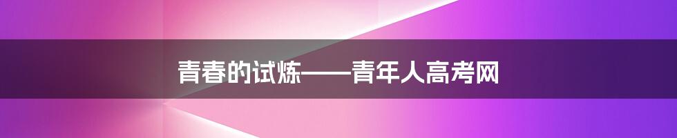 青春的试炼——青年人高考网