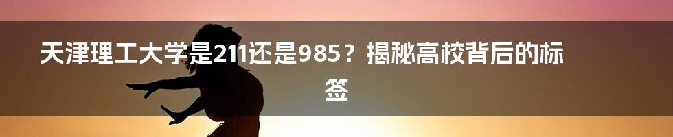 天津理工大学是211还是985?揭秘高校背后的标签
