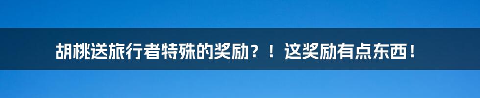 胡桃送旅行者特殊的奖励?!这奖励有点东西!
