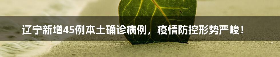 辽宁新增45例本土确诊病例,疫情防控形势严峻!