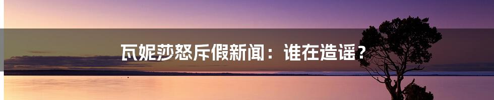 瓦妮莎怒斥假新闻:谁在造谣?
