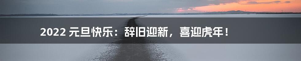 2022 元旦快乐:辞旧迎新,喜迎虎年!