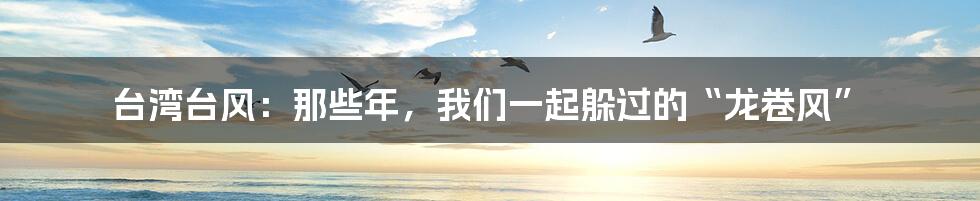 台湾台风:那些年,我们一起躲过的“龙卷风”