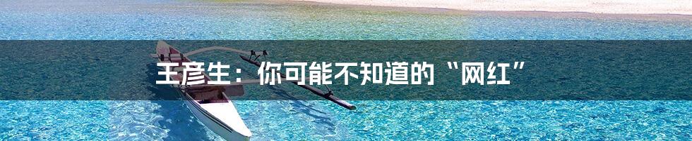 王彦生:你可能不知道的“网红”