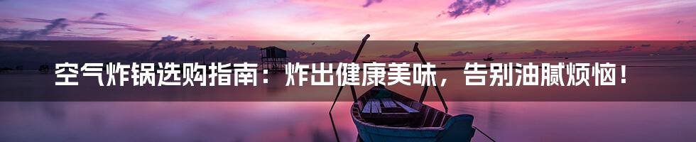 空气炸锅选购指南:炸出健康美味,告别油腻烦恼!