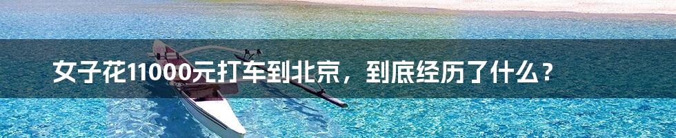 女子花11000元打车到北京,到底经历了什么?