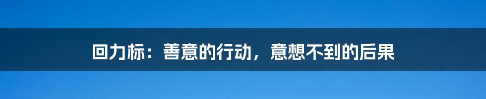 回力标:善意的行动,意想不到的后果