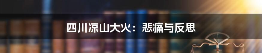 四川凉山大火：悲痛与反思