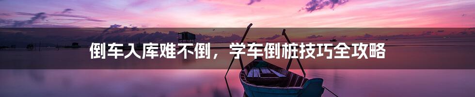 倒车入库难不倒,学车倒桩技巧全攻略