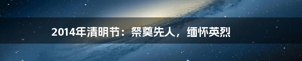 2014年清明节:祭奠先人,缅怀英烈