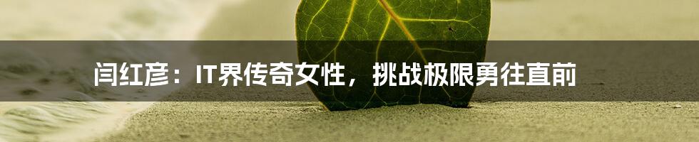 闫红彦:IT界传奇女性,挑战极限勇往直前