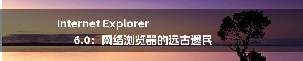 Internet Explorer 6.0:网络浏览器的远古遗民