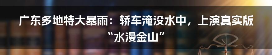 广东多地特大暴雨:轿车淹没水中,上演真实版“水漫金山”