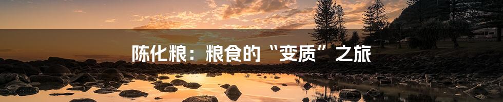 陈化粮:粮食的“变质”之旅