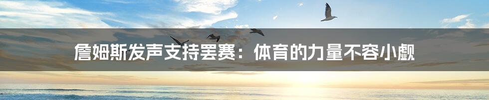 詹姆斯发声支持罢赛:体育的力量不容小觑