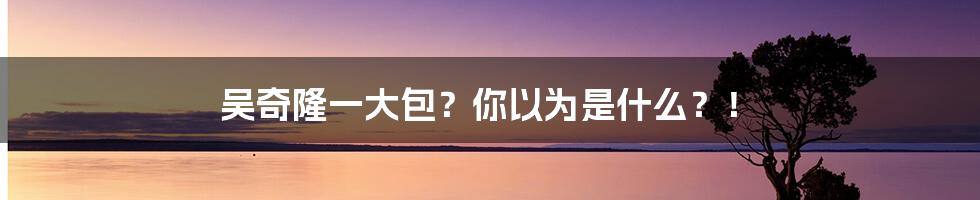 吴奇隆一大包?你以为是什么?!