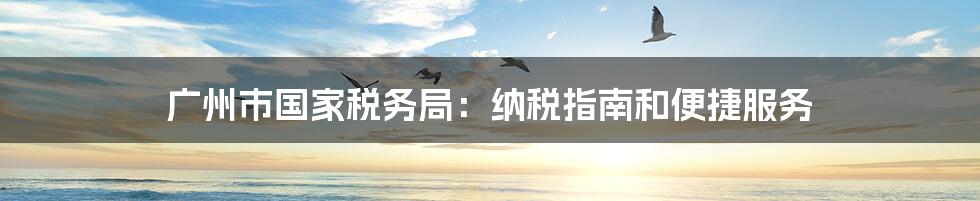 广州市国家税务局:纳税指南和便捷服务