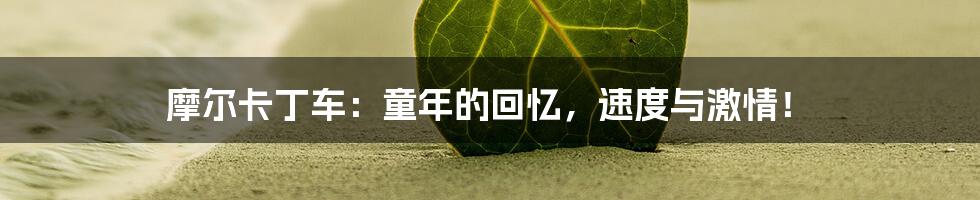 摩尔卡丁车:童年的回忆,速度与激情!