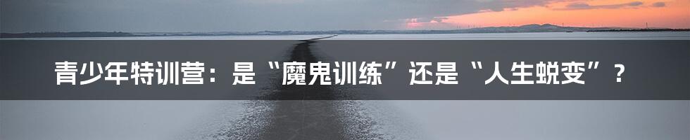 青少年特训营:是“魔鬼训练”还是“人生蜕变”?