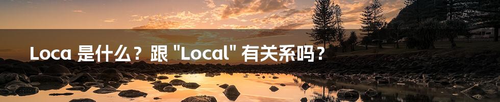 Loca 是什么?跟 "Local" 有关系吗?