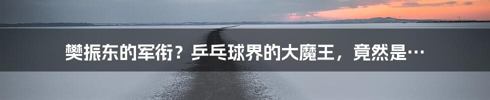 樊振东的军衔?乒乓球界的大魔王,竟然是…