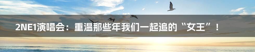 2NE1演唱会:重温那些年我们一起追的“女王”!
