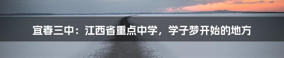 宜春三中:江西省重点中学,学子梦开始的地方