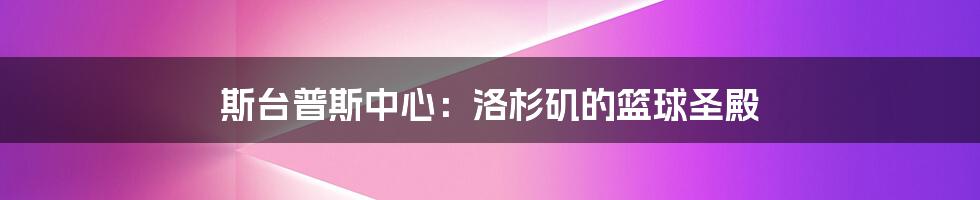斯台普斯中心:洛杉矶的篮球圣殿