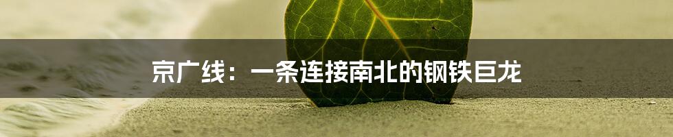 京广线:一条连接南北的钢铁巨龙