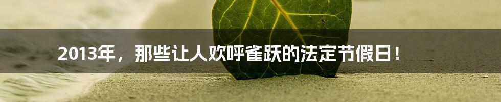 2013年,那些让人欢呼雀跃的法定节假日!