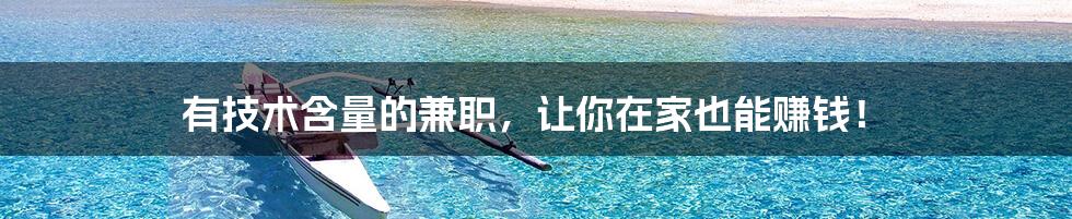 有技术含量的兼职,让你在家也能赚钱!