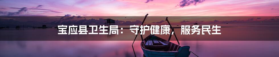 宝应县卫生局：守护健康，服务民生