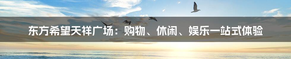 东方希望天祥广场:购物、休闲、娱乐一站式体验