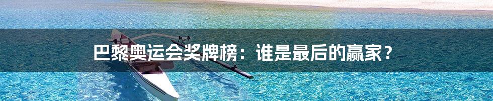 巴黎奥运会奖牌榜:谁是最后的赢家?