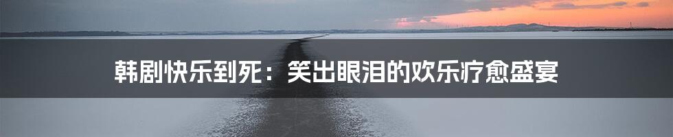 韩剧快乐到死:笑出眼泪的欢乐疗愈盛宴
