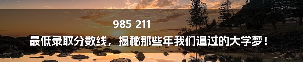 985 211 最低录取分数线,揭秘那些年我们追过的大学梦!