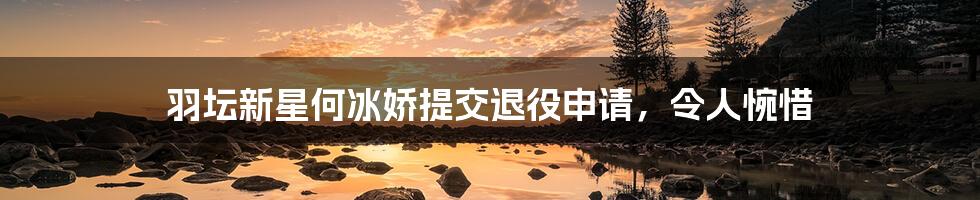 羽坛新星何冰娇提交退役申请,令人惋惜