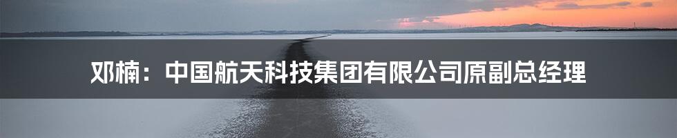邓楠:中国航天科技集团有限公司原副总经理