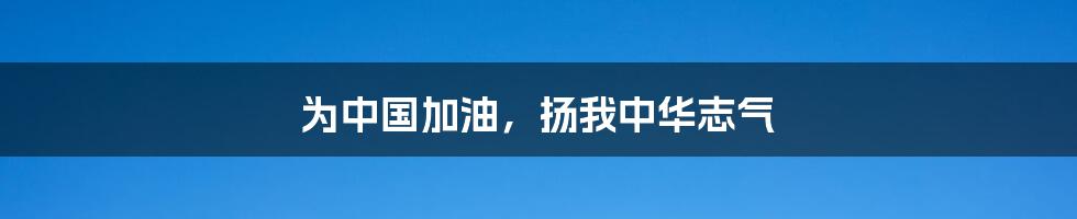 为中国加油,扬我中华志气