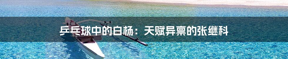 乒乓球中的白杨:天赋异禀的张继科
