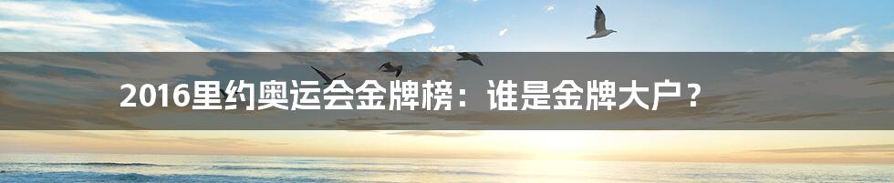 2016里约奥运会金牌榜:谁是金牌大户?