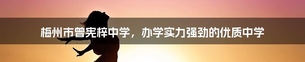 梅州市曾宪梓中学,办学实力强劲的优质中学