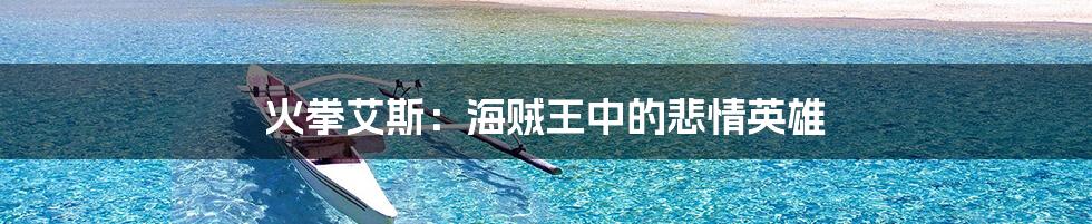 火拳艾斯:海贼王中的悲情英雄