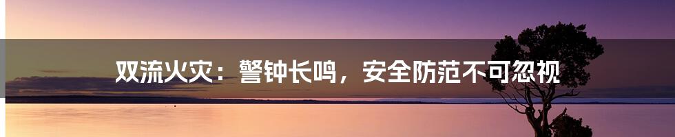 双流火灾:警钟长鸣,安全防范不可忽视