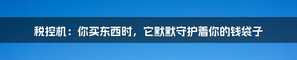 税控机:你买东西时,它默默守护着你的钱袋子