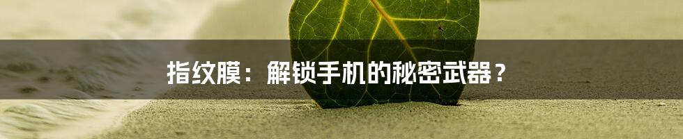 指纹膜:解锁手机的秘密武器?