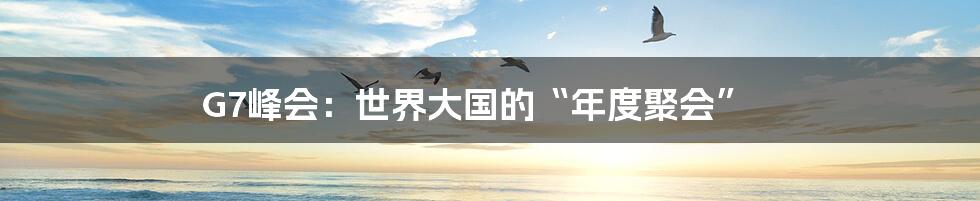 G7峰会:世界大国的“年度聚会”