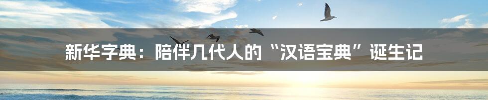 新华字典:陪伴几代人的“汉语宝典”诞生记