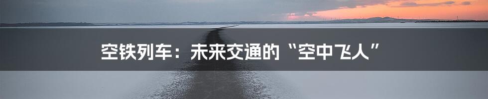 空铁列车:未来交通的“空中飞人”