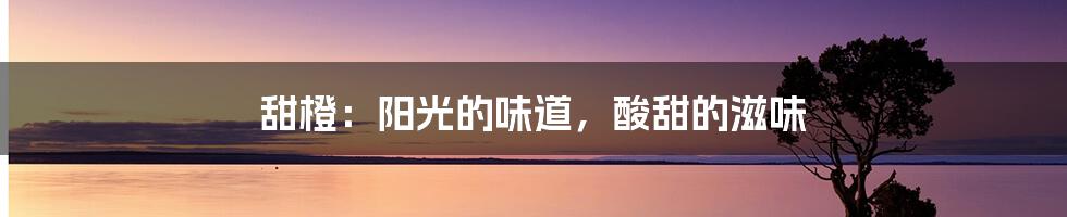 甜橙:阳光的味道,酸甜的滋味